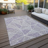 Piper Looms Chantille Geometric ACN618 Purple Area Rug