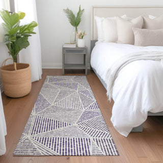 Piper Looms Chantille Geometric ACN618 Purple Area Rug