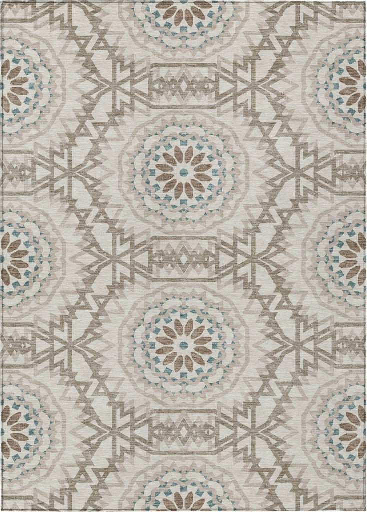 Piper Looms Chantille Circles ACN619 Beige Area Rug