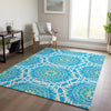 Piper Looms Chantille Circles ACN619 Blue Area Rug Lifestyle Image Feature