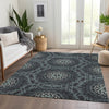 Piper Looms Chantille Circles ACN619 Charcoal Area Rug Lifestyle Image Feature
