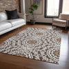 Piper Looms Chantille Circles ACN619 Chocolate Area Rug Lifestyle Image Feature