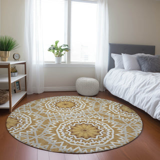 Piper Looms Chantille Circles ACN619 Gold Area Rug