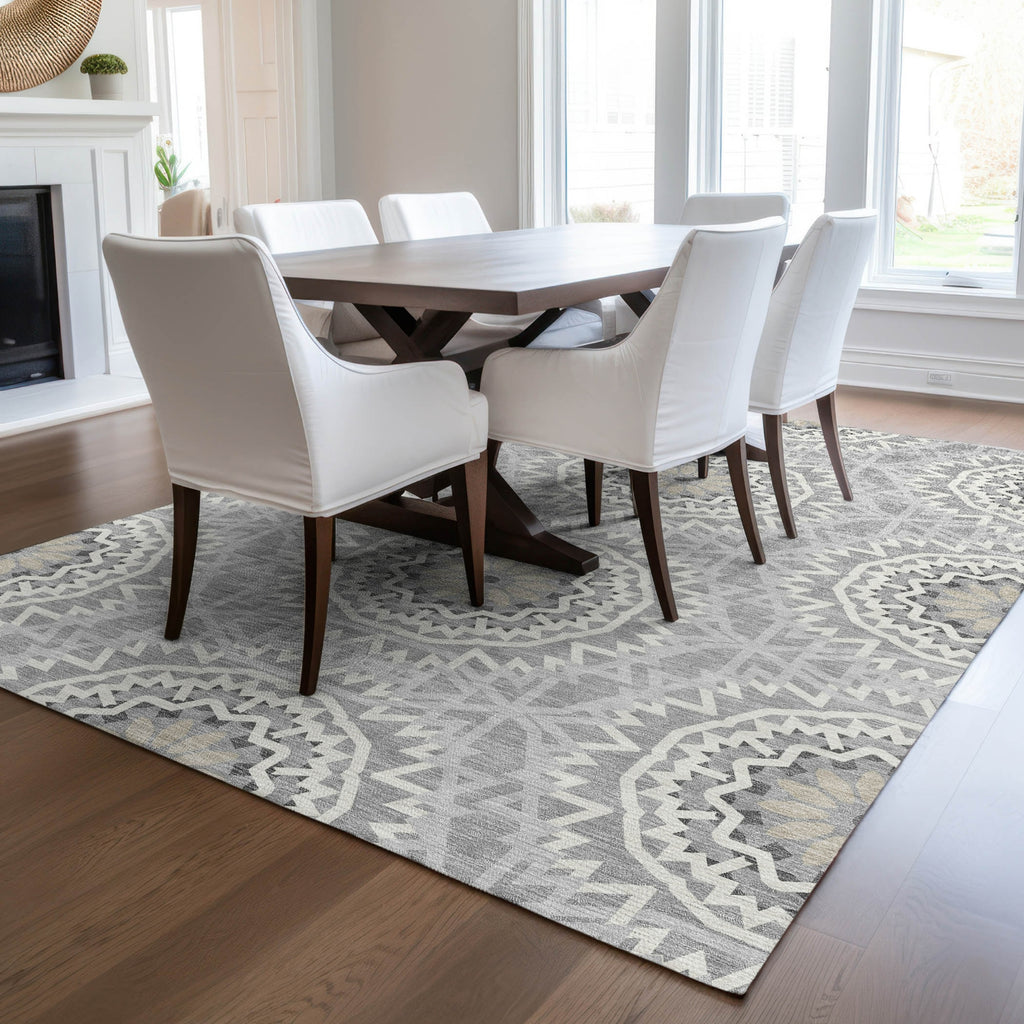 Piper Looms Chantille Circles ACN619 Gray Area Rug Lifestyle Image Feature