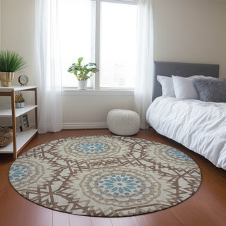 Piper Looms Chantille Circles ACN619 Khaki Area Rug