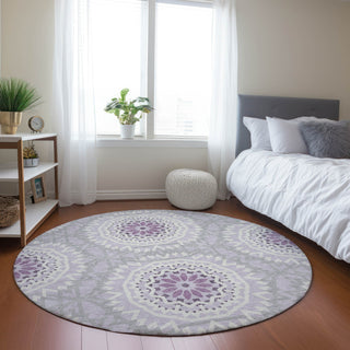 Piper Looms Chantille Circles ACN619 Lilac Area Rug