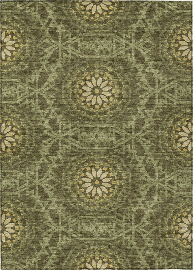 Piper Looms Chantille Circles ACN619 Olive Area Rug