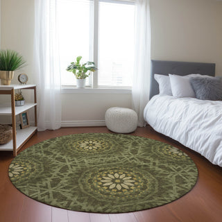 Piper Looms Chantille Circles ACN619 Olive Area Rug