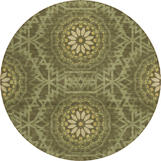 Piper Looms Chantille Circles ACN619 Olive Area Rug