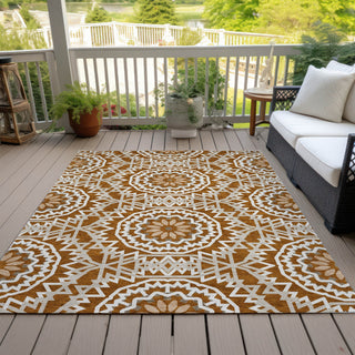 Piper Looms Chantille Circles ACN619 Paprika Area Rug