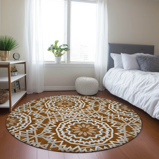 Piper Looms Chantille Circles ACN619 Paprika Area Rug