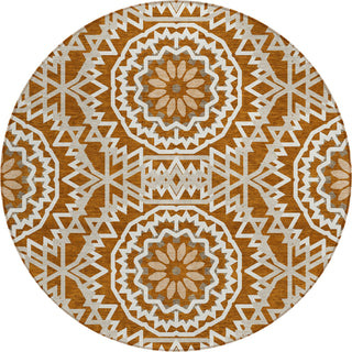 Piper Looms Chantille Circles ACN619 Paprika Area Rug