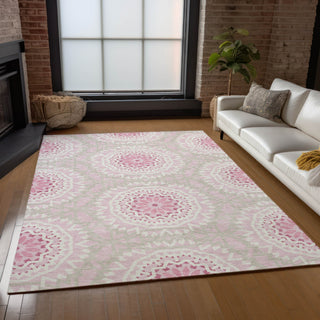 Piper Looms Chantille Circles ACN619 Pink Area Rug