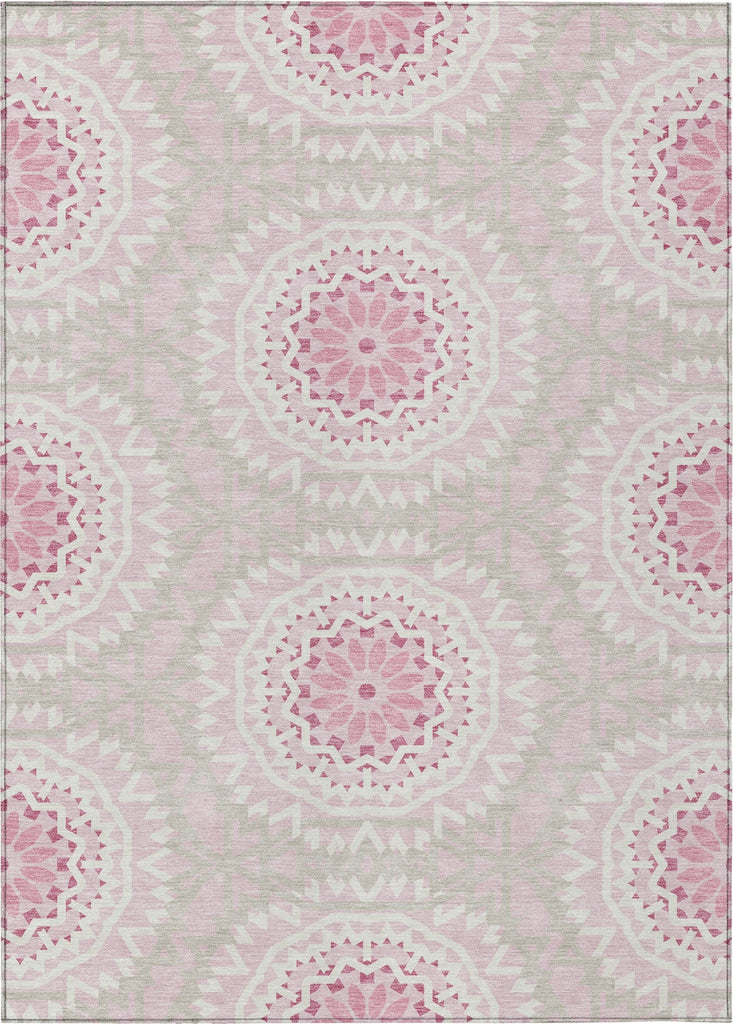 Piper Looms Chantille Circles ACN619 Pink Area Rug