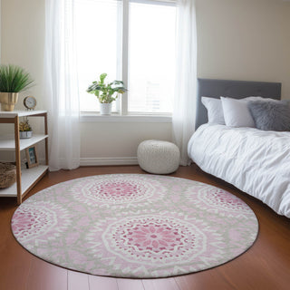 Piper Looms Chantille Circles ACN619 Pink Area Rug