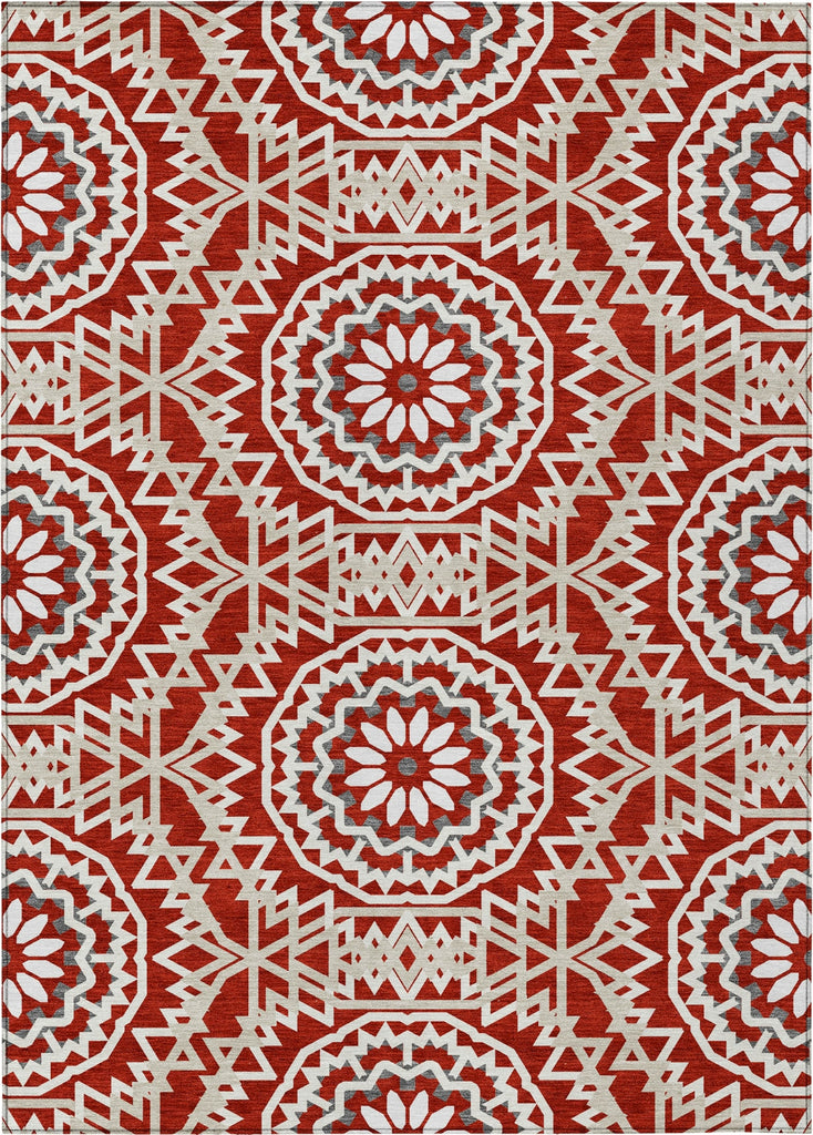 Piper Looms Chantille Circles ACN619 Red Area Rug