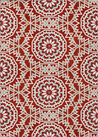 Piper Looms Chantille Circles ACN619 Red Area Rug