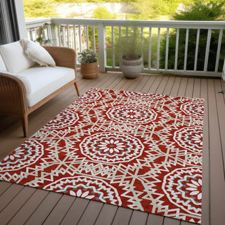 Piper Looms Chantille Circles ACN619 Red Area Rug