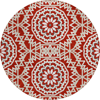 Piper Looms Chantille Circles ACN619 Red Area Rug