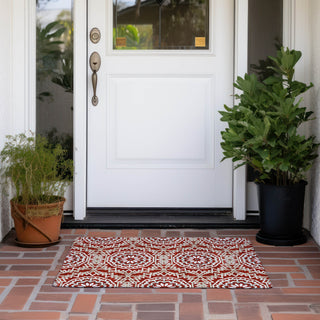 Piper Looms Chantille Circles ACN619 Red Area Rug