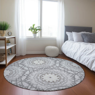 Piper Looms Chantille Circles ACN619 Silver Area Rug