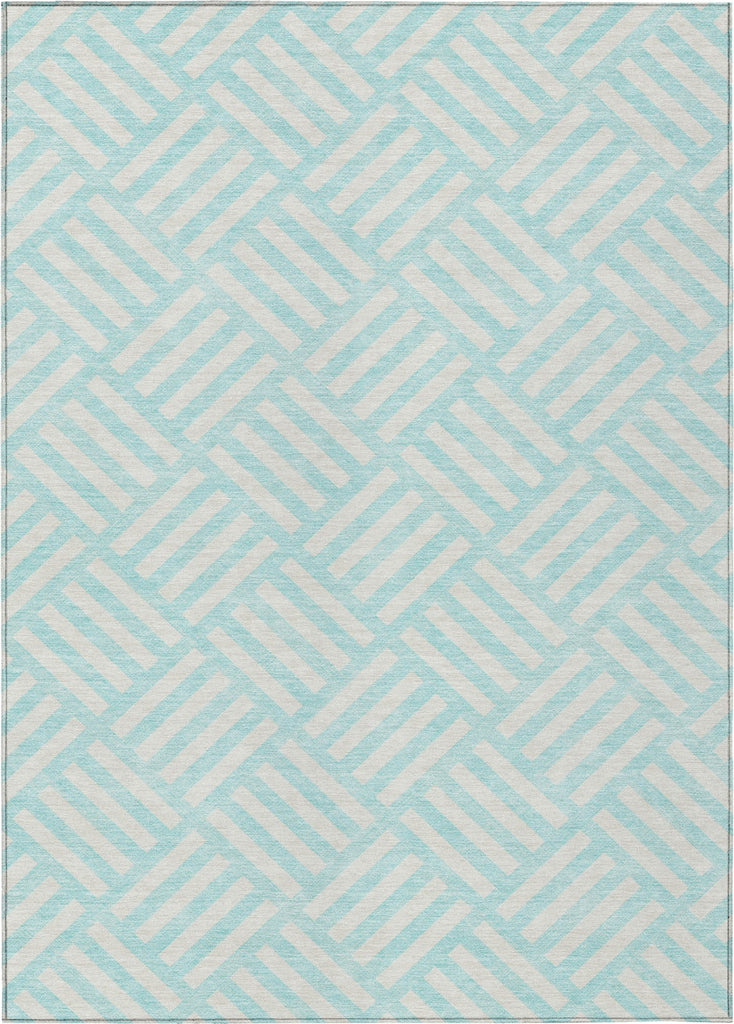 Piper Looms Chantille Squares ACN620 Aqua Area Rug