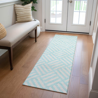 Piper Looms Chantille Squares ACN620 Aqua Area Rug