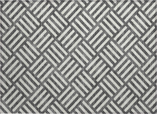 Piper Looms Chantille Squares ACN620 Black Area Rug