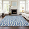 Piper Looms Chantille Squares ACN620 Blue Area Rug Lifestyle Image Feature