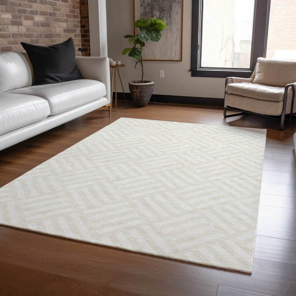 Piper Looms Chantille Squares ACN620 Ivory Area Rug Lifestyle Image Feature