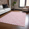 Piper Looms Chantille Squares ACN620 Pink Area Rug Lifestyle Image Feature