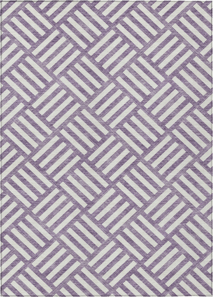 Piper Looms Chantille Squares ACN620 Purple Area Rug