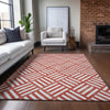 Piper Looms Chantille Squares ACN620 Red Area Rug Lifestyle Image Feature