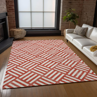 Piper Looms Chantille Squares ACN620 Red Area Rug