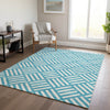 Piper Looms Chantille Squares ACN620 Teal Area Rug Lifestyle Image Feature