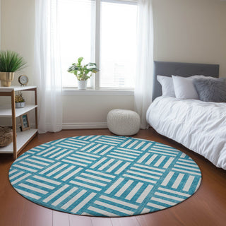 Piper Looms Chantille Squares ACN620 Teal Area Rug