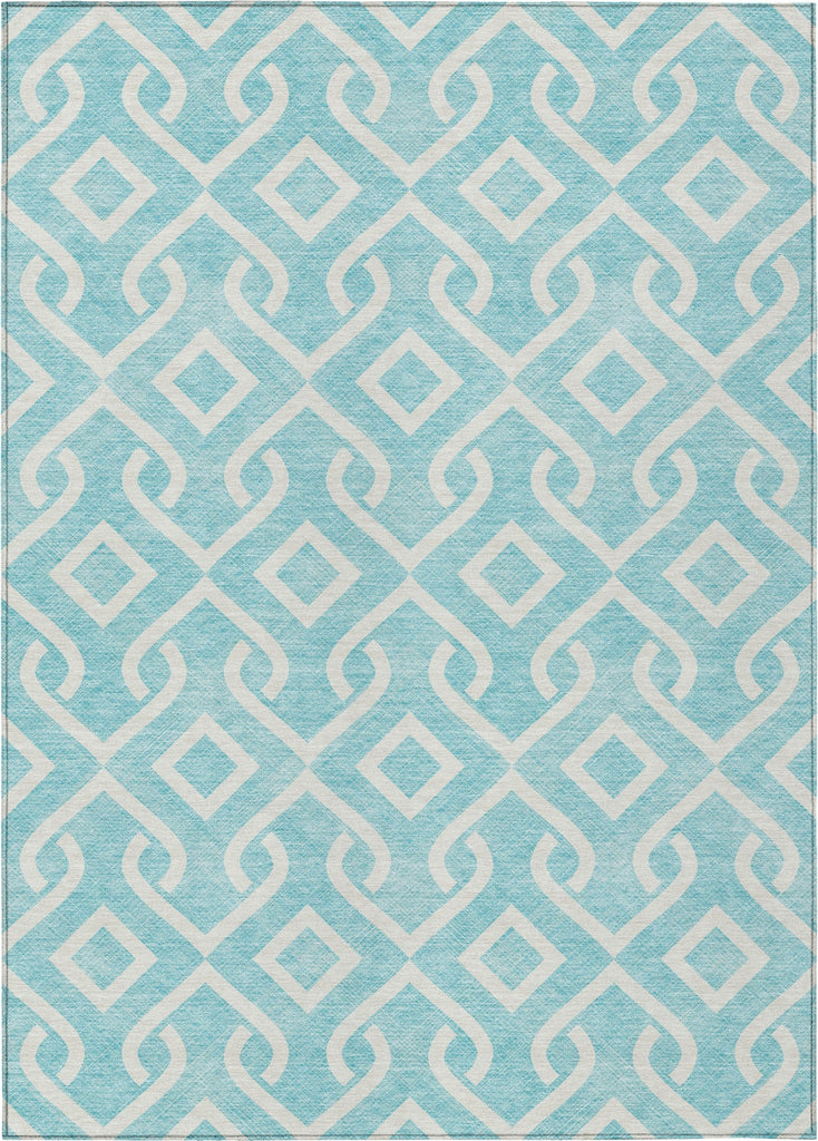 Piper Looms Chantille Geometric ACN621 Aqua Area Rug