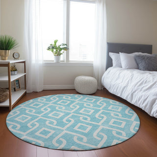 Piper Looms Chantille Geometric ACN621 Aqua Area Rug