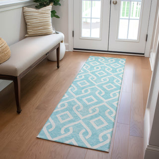 Piper Looms Chantille Geometric ACN621 Aqua Area Rug