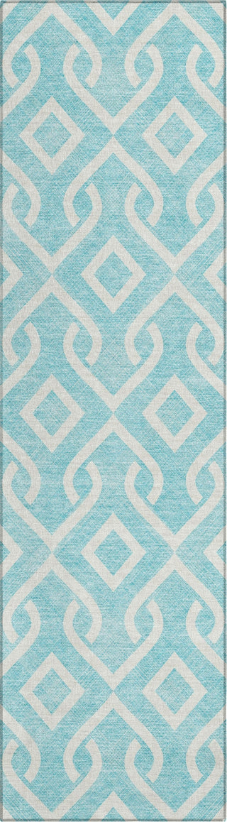 Piper Looms Chantille Geometric ACN621 Aqua Area Rug