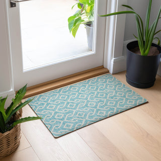 Piper Looms Chantille Geometric ACN621 Aqua Area Rug