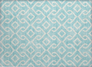 Piper Looms Chantille Geometric ACN621 Aqua Area Rug