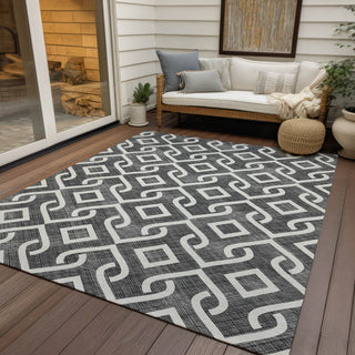 Piper Looms Chantille Geometric ACN621 Black Area Rug