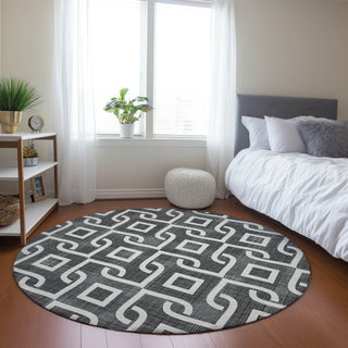 Piper Looms Chantille Geometric ACN621 Black Area Rug