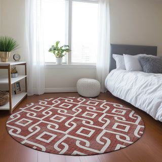 Piper Looms Chantille Geometric ACN621 Burgundy Area Rug