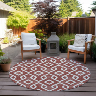 Piper Looms Chantille Geometric ACN621 Burgundy Area Rug