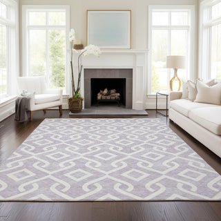 Piper Looms Chantille Geometric ACN621 Lavender Area Rug Lifestyle Image Feature