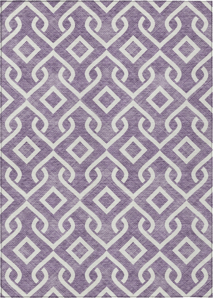 Piper Looms Chantille Geometric ACN621 Purple Area Rug