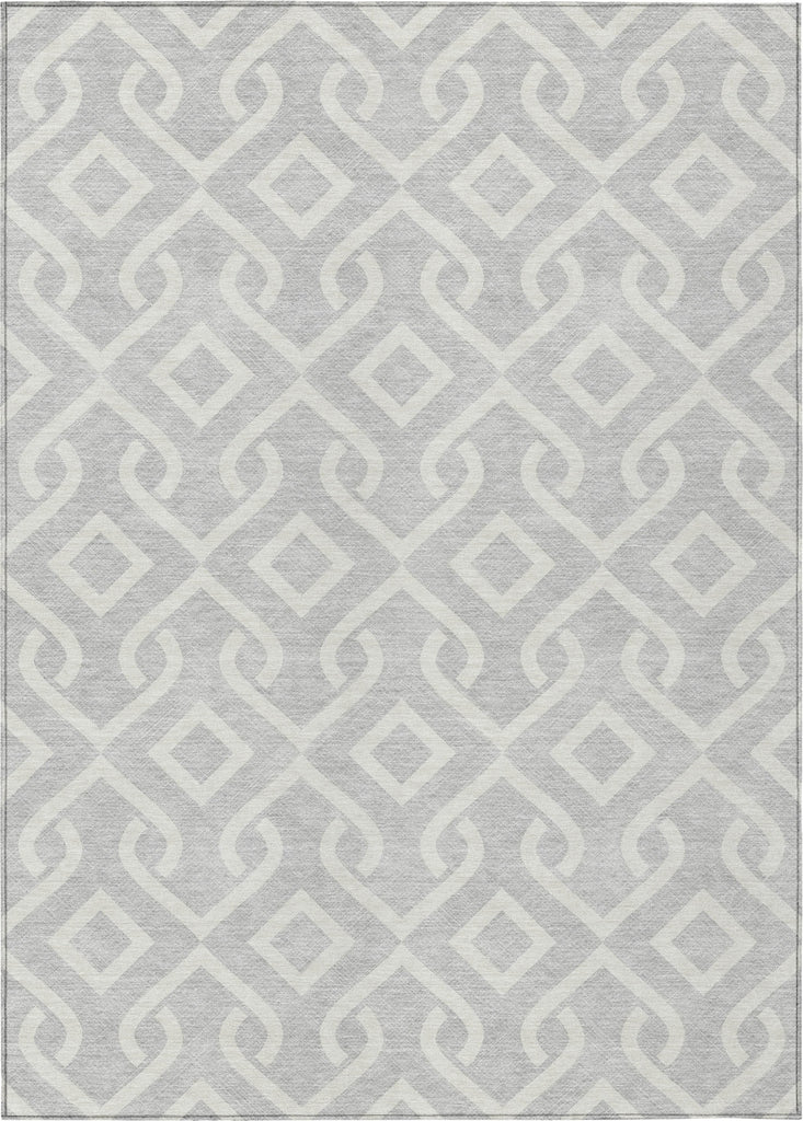 Piper Looms Chantille Geometric ACN621 Silver Area Rug