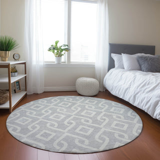 Piper Looms Chantille Geometric ACN621 Silver Area Rug